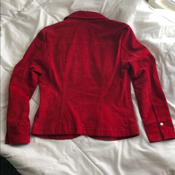 Red suede blazer - Picture 2 of 6